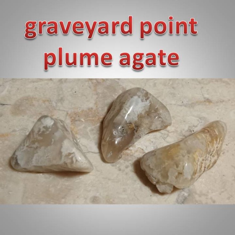 Graveyard Point plume agate stone rock crystal
